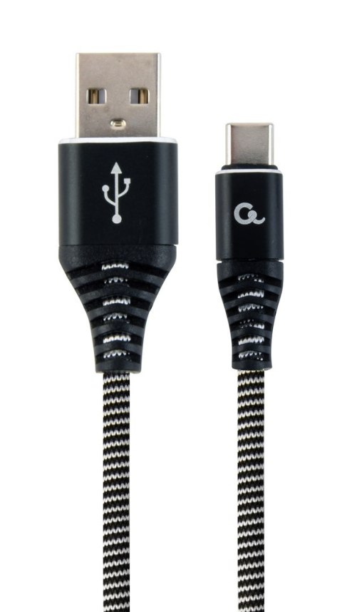 GEMBIRD PREMIUM KABEL USB-C 2.0 (AM/CM) METALOWE WTYKI, OPLOT NYLONOWY 2M, CZARNO/BIAŁY GEMBIRD PREMIUM KABEL USB-C 2.0 (AM/CM) METALOWE WTYKI, OPLOT NYLONOWY 2M, CZARNO/BIAŁY