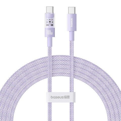 Kabel Baseus Gem Typ C-Typc C 100W 2m (fioletowy)