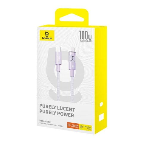 Kabel Baseus Gem Typ C-Typc C 100W 2m (fioletowy)