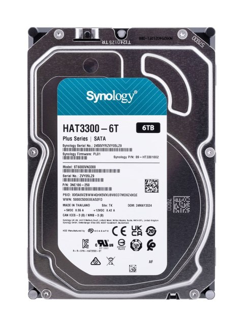 Synology HDD Plus Series (6TB; 3.5"; SATA) HAT3300-6T Synology HDD Plus Series (6TB; 3.5"; SATA) HAT3300-6T