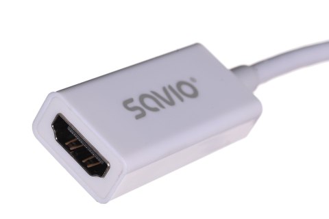 Adapter SAVIO cl-57 (Mini DisplayPort M - HDMI F; 0,10m; kolor biały) Adapter SAVIO cl-57 (Mini DisplayPort M - HDMI F; 0,10m; kolor biały)