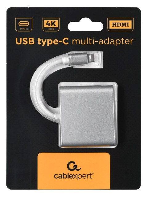 GEMBIRD GEMBIRD MULTI ADAPTER USB TYP-C (M) -> USB TYP-C; USB 3.0; HDMI SREBRNY GEMBIRD GEMBIRD MULTI ADAPTER USB TYP-C (M) -> USB TYP-C; USB 3.0; HDMI SREBRNY