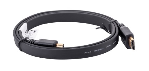 Kabel Lanberg CA-HDMI-21CU-0010-BK (HDMI M - HDMI M; 1m; kolor czarny)