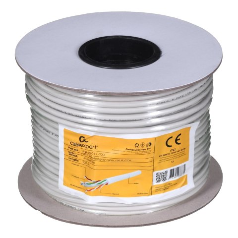 Kabel UTP Gembird ( kat.6 100m linka szary AWG24 CCA ) Kabel UTP Gembird ( kat.6 100m linka szary AWG24 CCA )