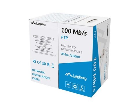 LANBERG KABEL LAN FTP 100MB/S 305M LINKA CCA SZARY LANBERG KABEL LAN FTP 100MB/S 305M LINKA CCA SZARY