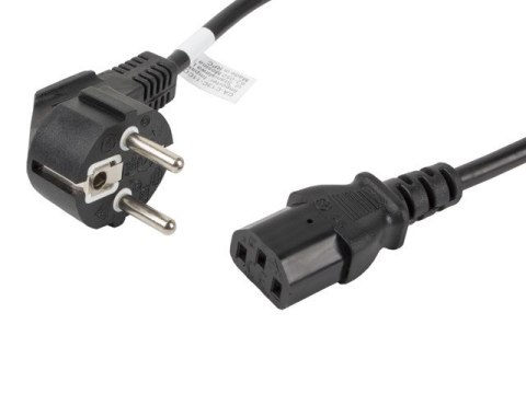 Kabel Lanberg CA-C13C-11CC-0018-BK (C13 / IEC C13 / IEC 320 C13 F - Schuko M; 1,8m; kolor czarny) Kabel Lanberg CA-C13C-11CC-0018-BK (C13 / IEC C13 / IEC 320 C13 F - Schuko M; 1,8m; kolor czarny)