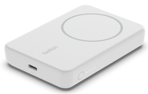 Powerbank bezprzewodowy Belkin BoostCharge Magnetic Wireless Power Bank 5K + Stand MagSafe Compatible 5000mAh 7,5W White Powerbank bezprzewodowy Belkin BoostCharge Magnetic Wireless Power Bank 5K + Stand MagSafe Compatible 5000mAh 7,5W White