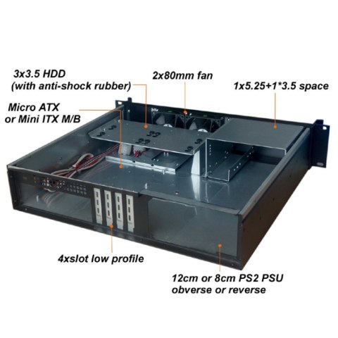 TECHLY KOMPAKTOWA OBUDOWA PC ATX RACKOWA 19 CALI 2U CZARNA I-CASE IPC-240L TECHLY KOMPAKTOWA OBUDOWA PC ATX RACKOWA 19 CALI 2U CZARNA I-CASE IPC-240L