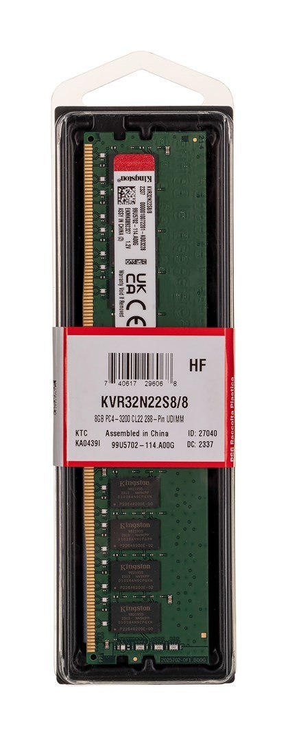 KINGSTON DDR4 8GB 3200MT/s CL22 DIMM KINGSTON DDR4 8GB 3200MT/s CL22 DIMM