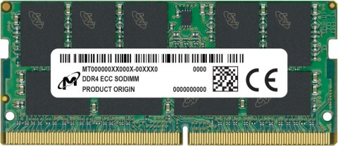 Micron SO-DIMM ECC DDR4 32GB 2Rx8 3200MHz PC4-25600 MTA18ASF4G72HZ-3G2R Micron SO-DIMM ECC DDR4 32GB 2Rx8 3200MHz PC4-25600 MTA18ASF4G72HZ-3G2R