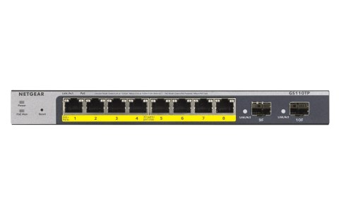 Switch Netgear GS110TP-300EUS 10p PoE 55W (PoE+: 8p) Managed Gigabit Switch Netgear GS110TP-300EUS 10p PoE 55W (PoE+: 8p) Managed Gigabit