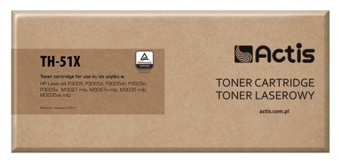 Actis TH-51X Toner (zamiennik HP 51X Q7551X; Standard; 13000 stron; czarny) Actis TH-51X Toner (zamiennik HP 51X Q7551X; Standard; 13000 stron; czarny)