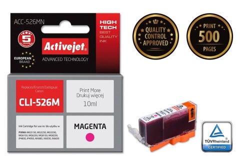 Activejet ACC-526MN Tusz (zamiennik Canon CLI-526M; Supreme; 10 ml; czerwony) Activejet ACC-526MN Tusz (zamiennik Canon CLI-526M; Supreme; 10 ml; czerwony)
