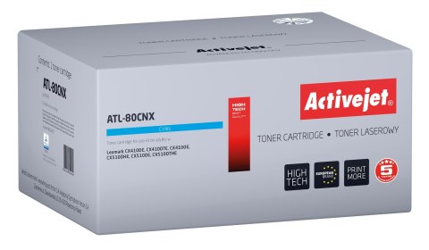 Activejet toner ATL-80CNX (zamiennik do Lexmark 80C2HCE, Supreme; 3000 stron; niebieski) Activejet toner ATL-80CNX (zamiennik do Lexmark 80C2HCE, Supreme; 3000 stron; niebieski)