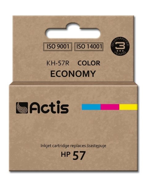 Actis KH-57R Tusz (zamiennik HP 57 C6657A; Standard; 18 ml; kolor: Cyjan, Purpurowy, Żółty) Actis KH-57R Tusz (zamiennik HP 57 C6657A; Standard; 18 ml; kolor: Cyjan, Purpurowy, Żółty)