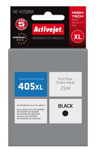Activejet AE-405BNX Tusz (zamiennik Epson 405XL C13T05H14010; Supreme; 21ml; czarny)