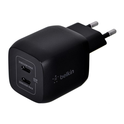 Ładowarka Belkin BoostCharge Pro Dual USB-C PD 3.0 PPS GaN Wall Charger 45W Black Ładowarka Belkin BoostCharge Pro Dual USB-C PD 3.0 PPS GaN Wall Charger 45W Black