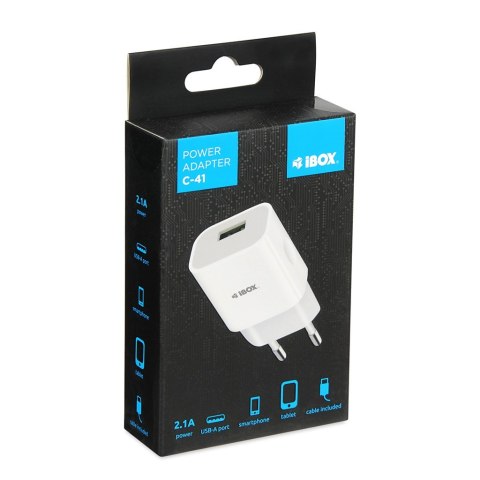 Ładowarka sieciowa iBOX C-41 USB 2A, 1 port USB, kabel microUSB Ładowarka sieciowa iBOX C-41 USB 2A, 1 port USB, kabel microUSB