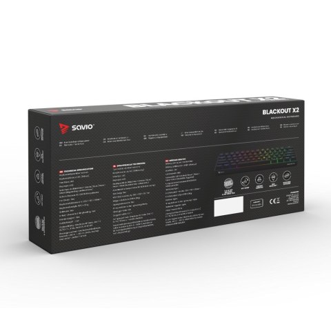 SAVIO KLAWIATURA MECHANICZNA BLACKOUT X2 OUTEMU RED HOT SWAP SAVIO KLAWIATURA MECHANICZNA BLACKOUT X2 OUTEMU RED HOT SWAP