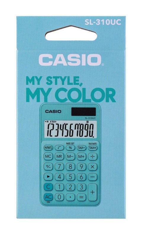 CASIO Kalkulator kieszonkowy SL-310UC-GN BOX, 10-cyfrowy, 70x118mm, kartonik, zielony CASIO Kalkulator kieszonkowy SL-310UC-GN BOX, 10-cyfrowy, 70x118mm, kartonik, zielony