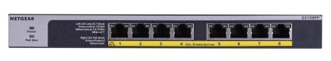 Switch Netgear GS108PP-100EUS 8p PoE 123W (PoE+: 8p) Unmanaged Gigabit Switch Netgear GS108PP-100EUS 8p PoE 123W (PoE+: 8p) Unmanaged Gigabit