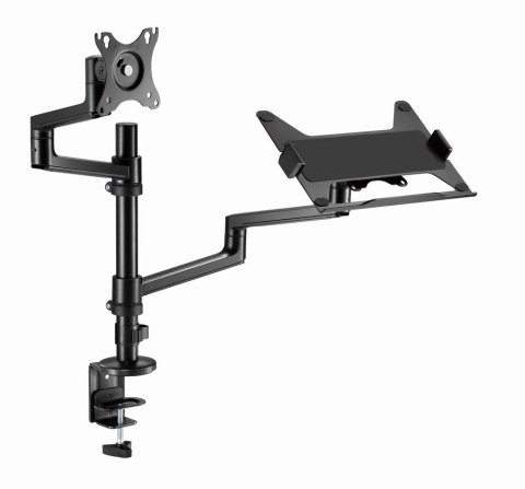 GEMBIRD BIURKOWE REGULOWANE RAMIĘ/UCHWYT NA MONITOR + PODSTAWKA NA NOTEBOOKA 17-32, VESA 100X100MM, DO 8 KG GEMBIRD BIURKOWE REGULOWANE RAMIĘ/UCHWYT NA MONITOR + PODSTAWKA NA NOTEBOOKA 17-32, VESA 100X100MM, DO 8 KG
