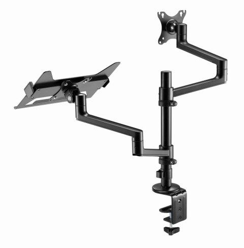 GEMBIRD BIURKOWE REGULOWANE RAMIĘ/UCHWYT NA MONITOR + PODSTAWKA NA NOTEBOOKA 17-32, VESA 100X100MM, DO 8 KG GEMBIRD BIURKOWE REGULOWANE RAMIĘ/UCHWYT NA MONITOR + PODSTAWKA NA NOTEBOOKA 17-32, VESA 100X100MM, DO 8 KG