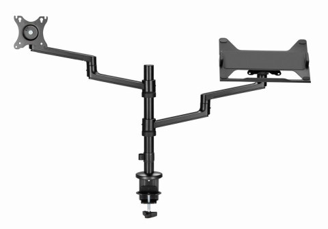GEMBIRD BIURKOWE REGULOWANE RAMIĘ/UCHWYT NA MONITOR + PODSTAWKA NA NOTEBOOKA 17-32, VESA 100X100MM, DO 8 KG GEMBIRD BIURKOWE REGULOWANE RAMIĘ/UCHWYT NA MONITOR + PODSTAWKA NA NOTEBOOKA 17-32, VESA 100X100MM, DO 8 KG