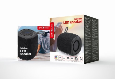 GEMBIRD PRZENOŚNY GŁOŚNIK BLUETOOTH LED SPK-BT-LED-03-BK RMS 2X 5W, WBUDOWANY MIKROFON, KOLOR CZARNY, USB, AUX, MICROSD GEMBIRD PRZENOŚNY GŁOŚNIK BLUETOOTH LED SPK-BT-LED-03-BK RMS 2X 5W, WBUDOWANY MIKROFON, KOLOR CZARNY, USB, AUX, MICROSD