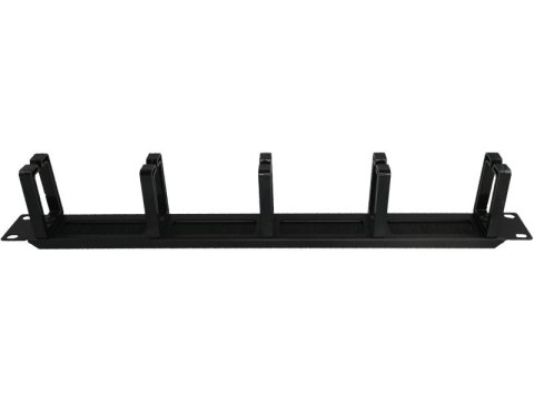 Alantec-Organizator kabli 1U 19" z przepustem szczotkowym, 5 plastikowych uchwytów Alantec-Organizator kabli 1U 19" z przepustem szczotkowym, 5 plastikowych uchwytów
