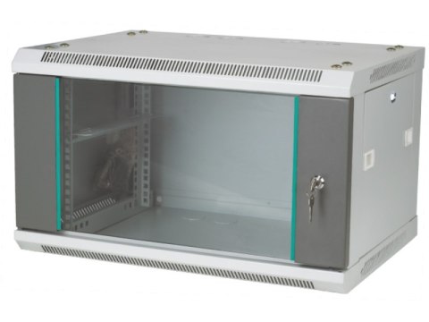 Q-LANTEC Szafa rack wisząca 19" 6U 600x450, drzwi szklane, kolor szary Q-LANTEC Szafa rack wisząca 19" 6U 600x450, drzwi szklane, kolor szary