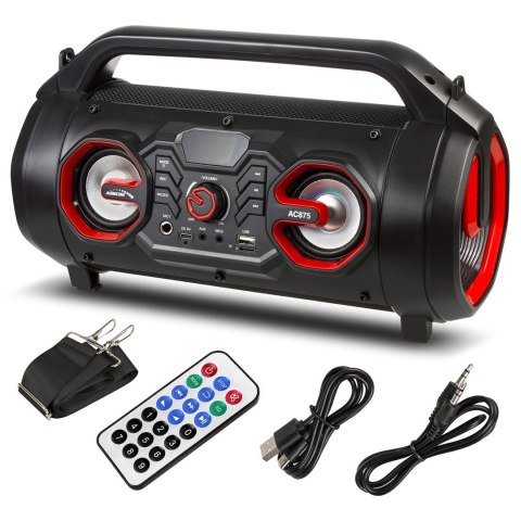 Głośnik przenośny bazooka Audiocore, bluetooth 5.0, radio FM, karta micro, SDIPX4, 2000mAh, AC875 Głośnik przenośny bazooka Audiocore, bluetooth 5.0, radio FM, karta micro, SDIPX4, 2000mAh, AC875