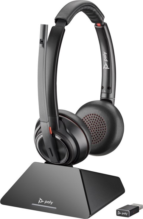 POLY Zestaw słuchawkowy Savi 8220 UC z certyfikatem Microsoft Teams DECT 1880-1900 MHz USB-A POLY Zestaw słuchawkowy Savi 8220 UC z certyfikatem Microsoft Teams DECT 1880-1900 MHz USB-A