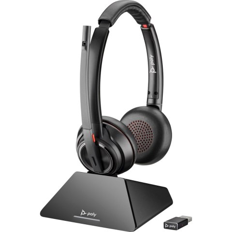 POLY Zestaw słuchawkowy Savi 8220 UC z certyfikatem Microsoft Teams DECT 1880-1900 MHz USB-A POLY Zestaw słuchawkowy Savi 8220 UC z certyfikatem Microsoft Teams DECT 1880-1900 MHz USB-A