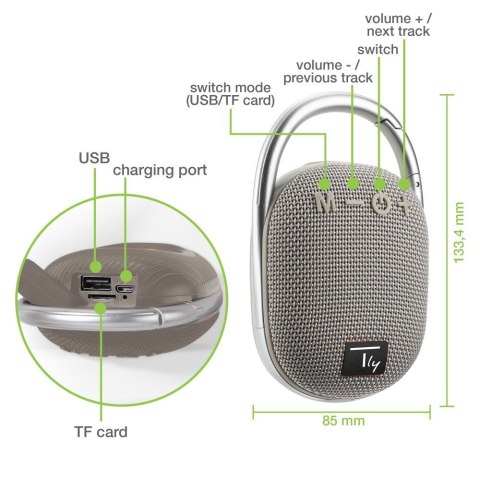 TECHLY GŁOŚNIK BLUETOOTH 5.3 BEZPRZEWODOWY 5W TWS TECHLY GŁOŚNIK BLUETOOTH 5.3 BEZPRZEWODOWY 5W TWS