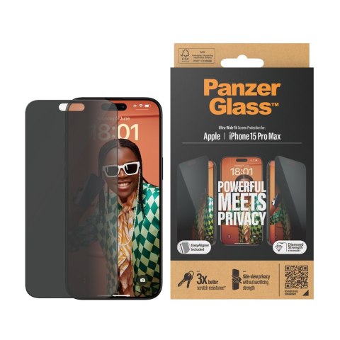 PanzerGlass® Privacy Screen Protector iPhone 15 Pro PanzerGlass® Privacy Screen Protector iPhone 15 Pro