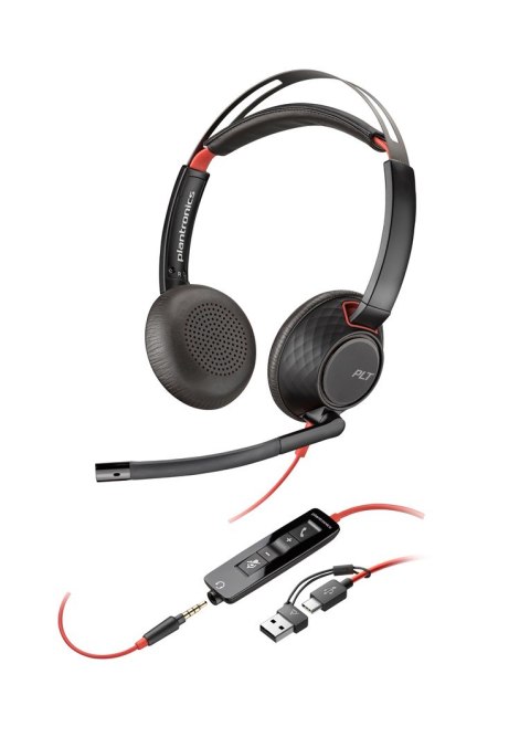 Poly Blackwire 5220 Stereo USB-C Headset +3.5mm Plug +USB-C/A Adapter (Bulk) Poly Blackwire 5220 Stereo USB-C Headset +3.5mm Plug +USB-C/A Adapter (Bulk)