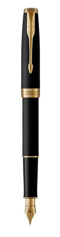Pióro wieczne Parker Sonnet Matte Juodas Medium Nib Lacquer Gold Finish Trim Gift Boxed Pióro wieczne Parker Sonnet Matte Juodas Medium Nib Lacquer Gold Finish Trim Gift Boxed