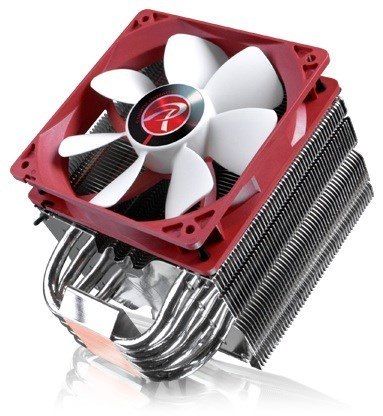 RAIJINTEK Themis Evo Procesor Chłodnica/wentylator 12 cm Metaliczny, Czerwony, Biały