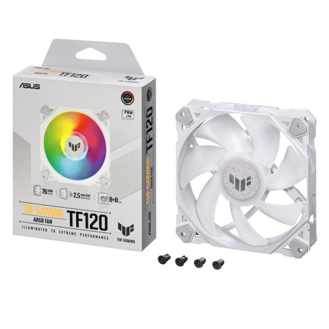 ASUS TUF GAMING TF120 ARGB WHITE EDITION Obudowa komputera Chłodnica powietrza 12 cm Biały 1 szt. ASUS TUF GAMING TF120 ARGB WHITE EDITION Obudowa komputera Chłodnica powietrza 12 cm Biały 1 szt.