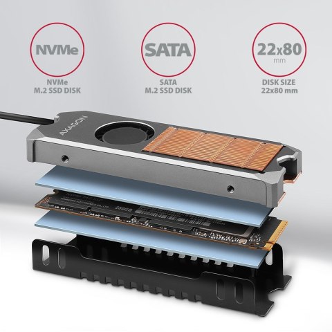 Chłodzenie do dysku M.2 SSD 2280 Axagon CLR-M2FAN Chłodzenie do dysku M.2 SSD 2280 Axagon CLR-M2FAN