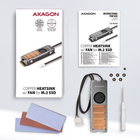 Chłodzenie do dysku M.2 SSD 2280 Axagon CLR-M2FAN Chłodzenie do dysku M.2 SSD 2280 Axagon CLR-M2FAN