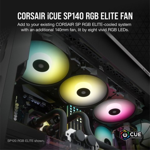 Corsair SP140 RGB ELITE Obudowa komputera Wentylator 14 cm Czarny 1 szt. Corsair SP140 RGB ELITE Obudowa komputera Wentylator 14 cm Czarny 1 szt.