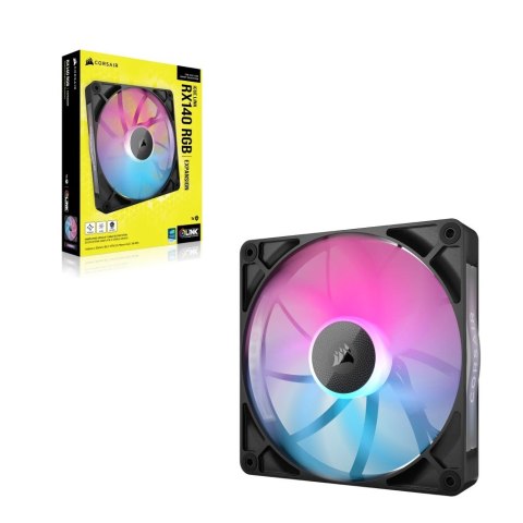 Corsair iCUE LINK RX140 RGB Obudowa komputera Wentylator 14 cm Czarny 1 szt. Corsair iCUE LINK RX140 RGB Obudowa komputera Wentylator 14 cm Czarny 1 szt.