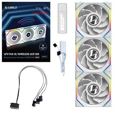 Lian Li UNI FAN SL Wireless LCD 120 Reverse Blade Obudowa komputera Wentylator 12 cm Biały 3 szt. Lian Li UNI FAN SL Wireless LCD 120 Reverse Blade Obudowa komputera Wentylator 12 cm Biały 3 szt.