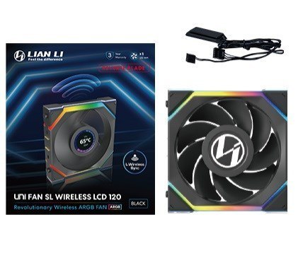 Lian Li UNI FAN SL Wireless LCD 120 Reverse Blade Obudowa komputera Wentylator 12 cm Czarny 1 szt. Lian Li UNI FAN SL Wireless LCD 120 Reverse Blade Obudowa komputera Wentylator 12 cm Czarny 1 szt.
