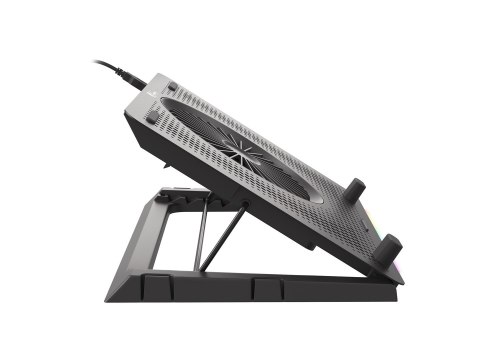 Podstawka chłodząca pod laptopa Genesis Oxid 450 RGB 15.6" z wentylatorem, podświetlenie, 2 USB Podstawka chłodząca pod laptopa Genesis Oxid 450 RGB 15.6" z wentylatorem, podświetlenie, 2 USB