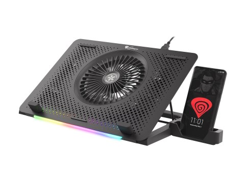 Podstawka chłodząca pod laptopa Genesis Oxid 450 RGB 15.6" z wentylatorem, podświetlenie, 2 USB Podstawka chłodząca pod laptopa Genesis Oxid 450 RGB 15.6" z wentylatorem, podświetlenie, 2 USB