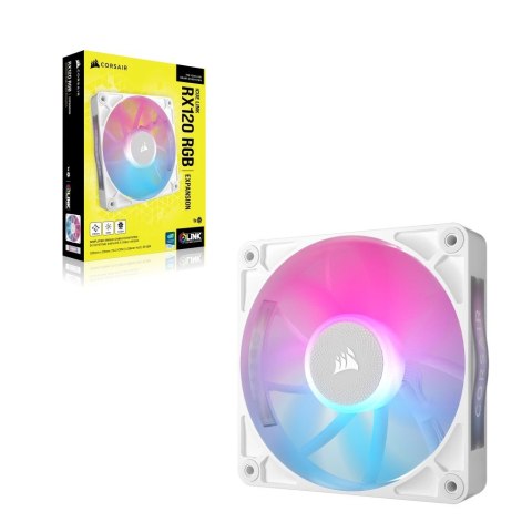 Corsair iCUE LINK RX120 RGB Obudowa komputera Wentylator 12 cm Biały 1 szt. Corsair iCUE LINK RX120 RGB Obudowa komputera Wentylator 12 cm Biały 1 szt.
