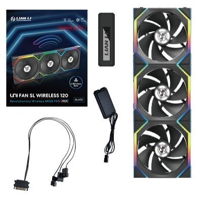 Lian Li UNI FAN SL Wireless 120 Reverse Blade Obudowa komputera Wentylator 12 cm Czarny 3 szt. Lian Li UNI FAN SL Wireless 120 Reverse Blade Obudowa komputera Wentylator 12 cm Czarny 3 szt.